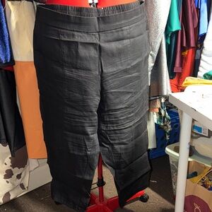 Eileen Fisher Black Casual Linen Pants